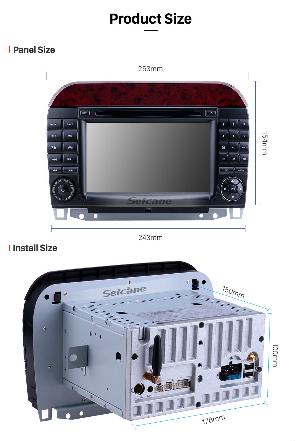Seicane Radio à écran tactile Android 12.0 HD 7 pouces pour 1998-2005 Mercedes Benz Classe S W220/S280/S320/S320 CDI/S400 CDI/S350/S430/S500/S600/S55 AMG/S63 AMG/S65 AMG avec Bluetooth GPS Navigation Carplay support 1080P