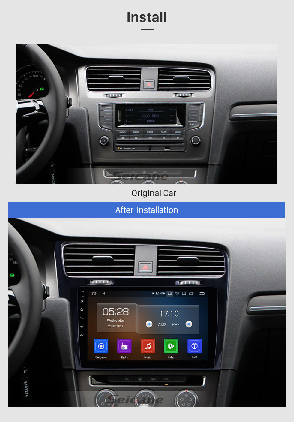 huiswerk zo vertrekken Bluetooth Car Radio Stereo System for 2013 2014 2015 VW Volk