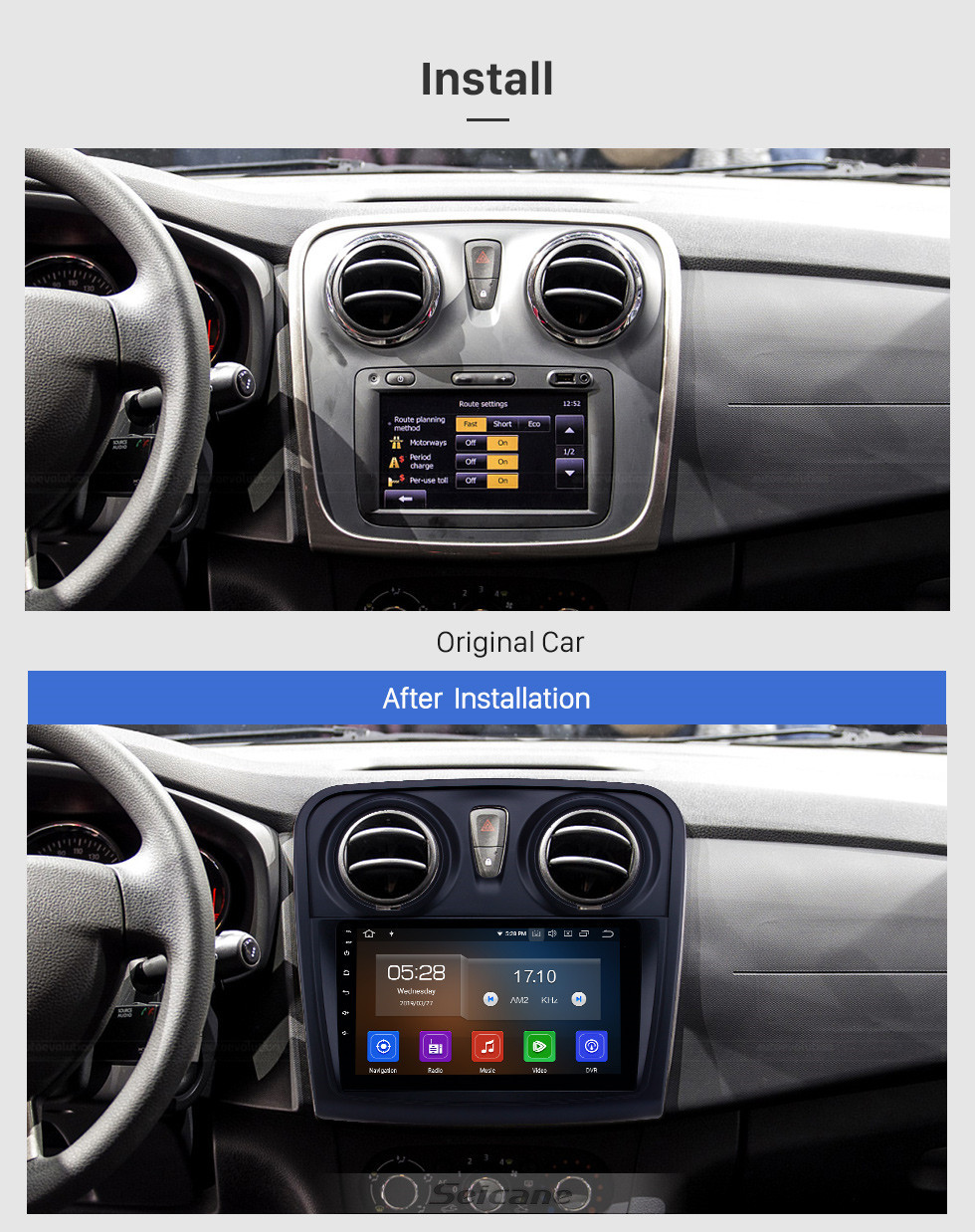 9'' Autoradio Stereo 2012-2020 Renault Dacia Sandero Bluetooth HD