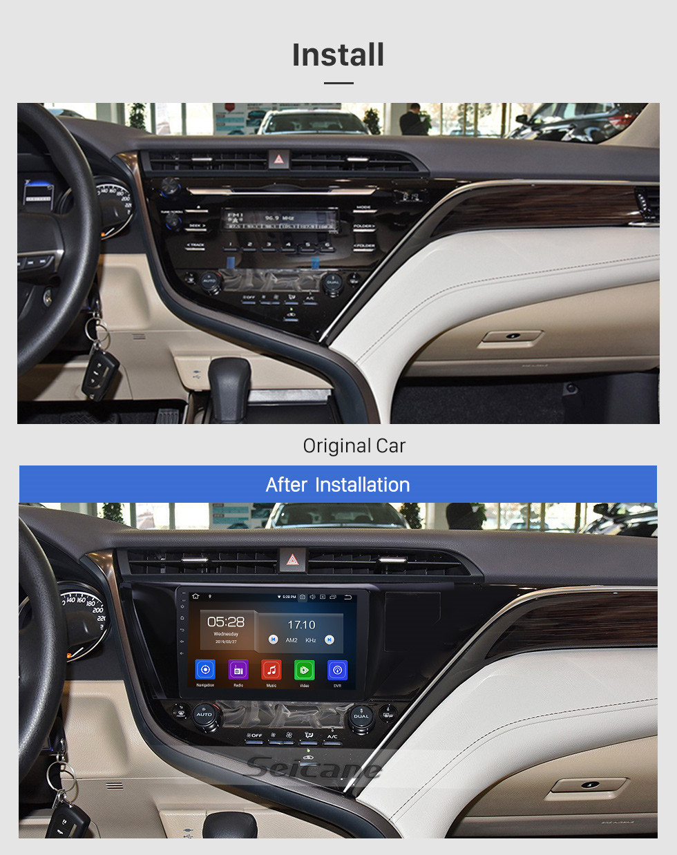 10.1 inch Android 10.0 Radio for 2018-2019 Toyota Camry LHD Bluetooth