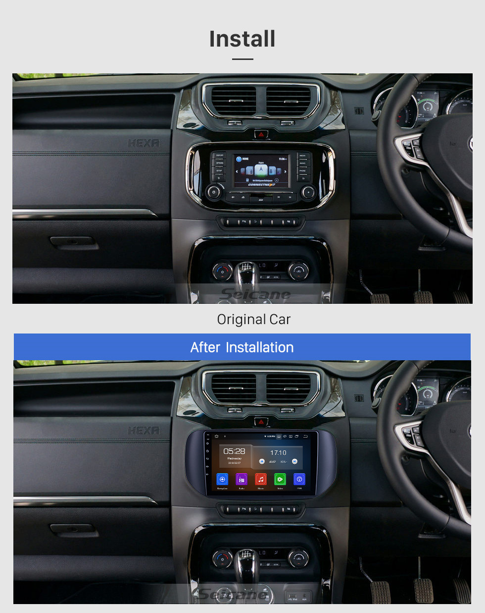Seicane OEM 9 polegada Android 11.0 para 2018 Tata Hexa RHD Radio com Bluetooth HD Touchscreen Sistema de Navegação GPS Suporte Carplay DSP TPMS