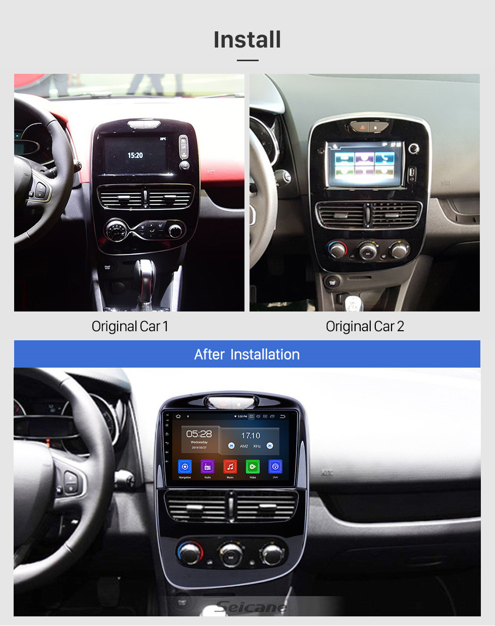Android 12 Carplay For Renault Clio 2013 2014 2015 2016 2017 2018 2019  Radio Bluetooth Automotive Multimedia Central Auto Screen