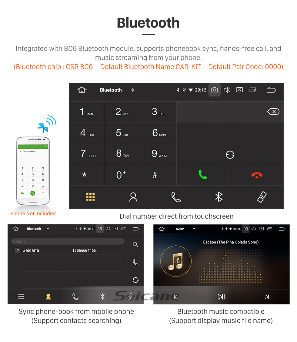 Seicane 9 дюймов Для 2015 2016 2017 2018 Fiat Dobe 10 Радио Android 11.0 GPS-навигация Bluetooth HD Сенсорный экран Поддержка Carplay Цифровое ТВ
