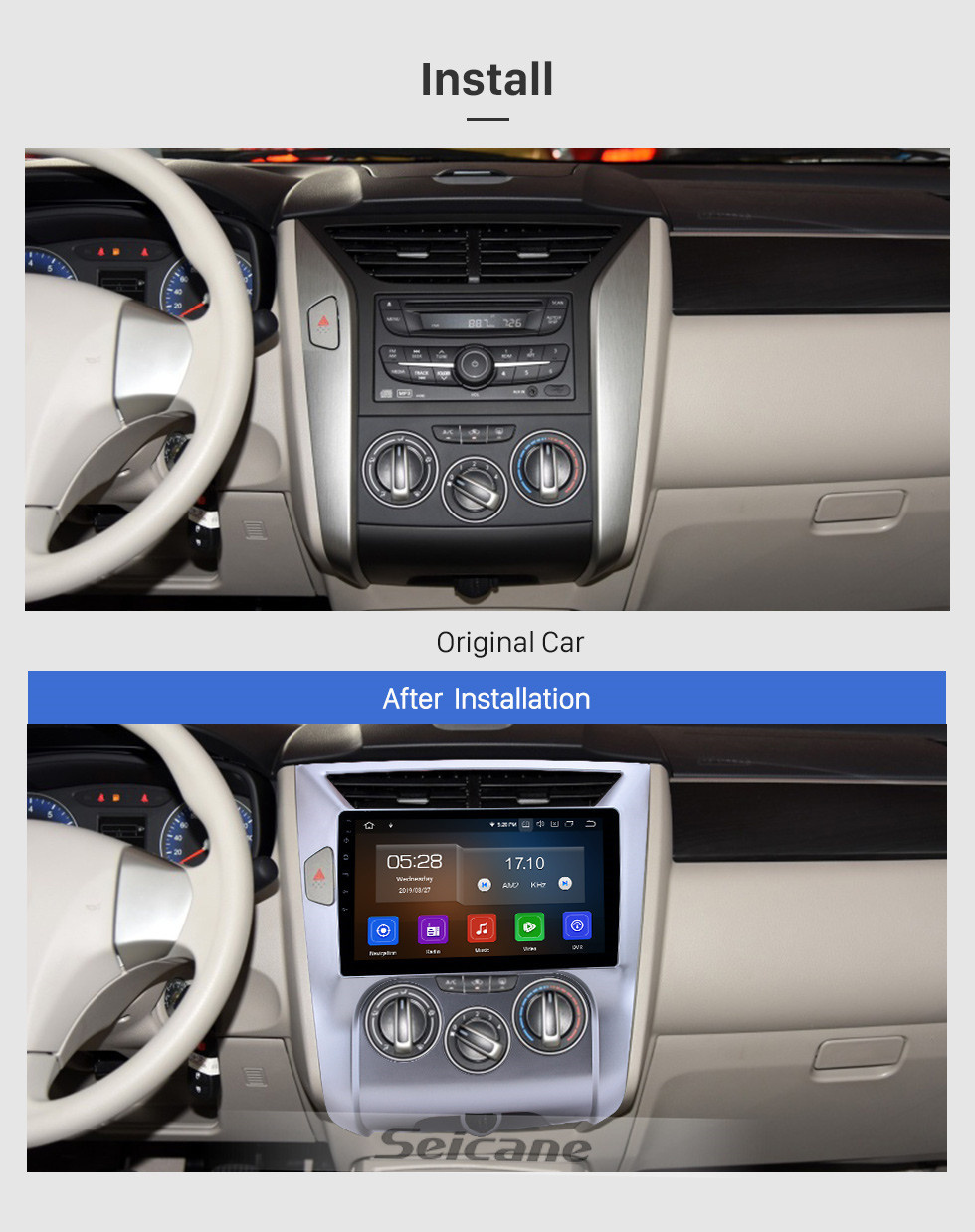 Seicane 10,1 дюйма 2012-2016 Venucia D50 / R50 Android 11.0 GPS навигация Радио WIFI Bluetooth HD с сенсорным экраном Поддержка Carplay Mirror Link