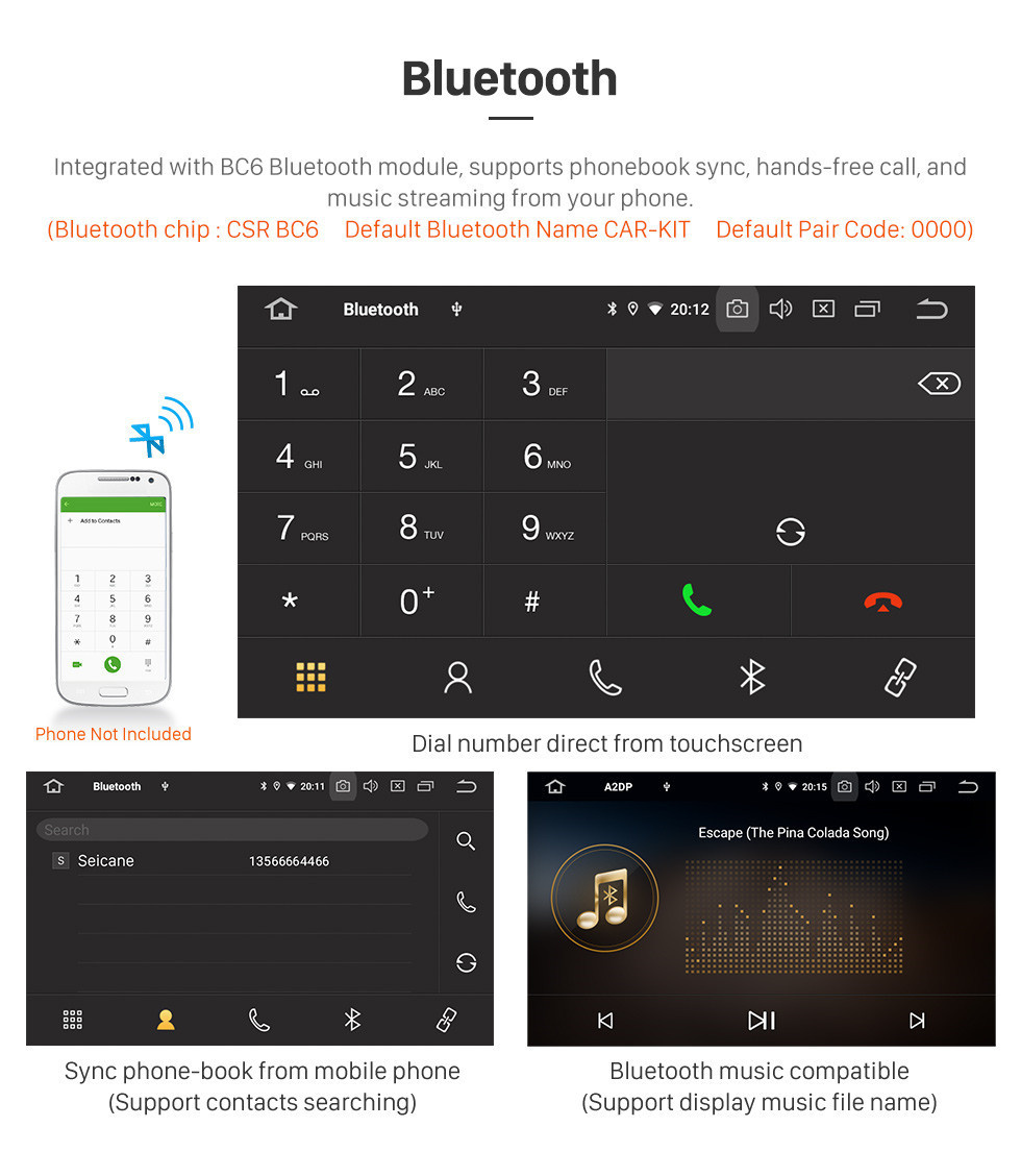 Seicane HD Touchscreen 2018-2019 Venucia T70 Niedrige Version Android 11.0 10.1 Zoll GPS Navigationsradio Bluetooth AUX Carplay Unterstützung Rückfahrkamera