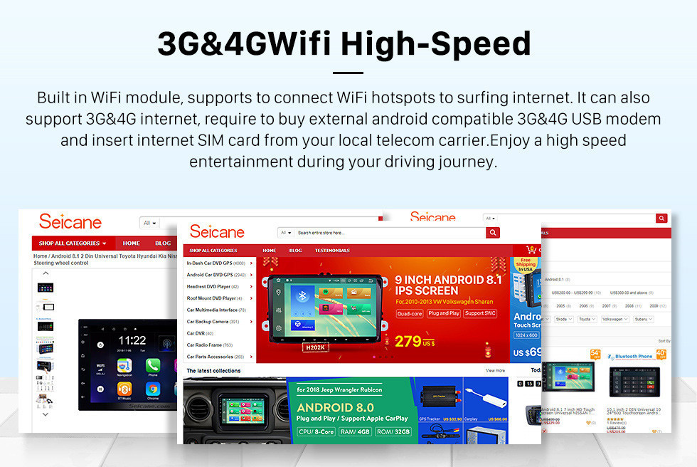 Seicane HD сенсорный экран 2011-2015 Great Wall Wingle 5 Android 11.0 9-дюймовый GPS-навигация Радио Bluetooth AUX Carplay Поддержка задней камеры