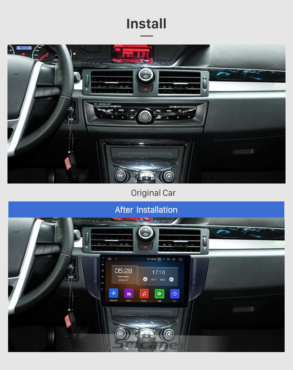 Seicane 2010-2015 MG6 / 2008-2014 Roewe 500 Android 11.0 9 pulgadas Navegación GPS Radio Bluetooth HD Pantalla táctil USB Carplay compatible con DVR SWC