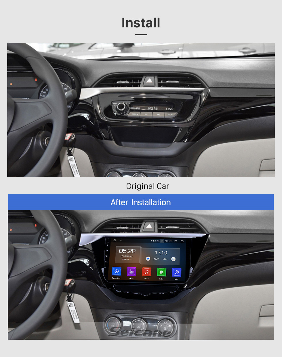 Seicane Android 11.0 9 Zoll GPS Navigationsradio für 2018-2019 Buick Excelle mit HD Touchscreen Carplay Bluetooth Unterstützung Digital TV