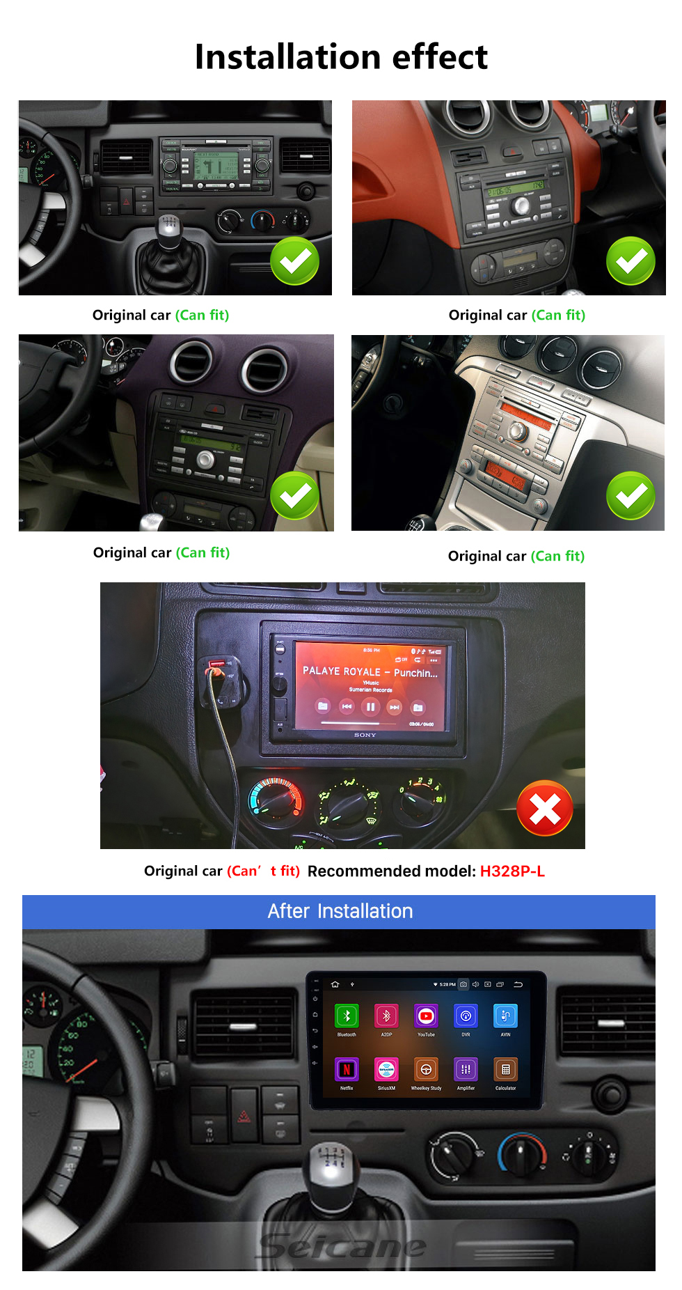 Ford KUGA removal radio Octo core + Parking camera 