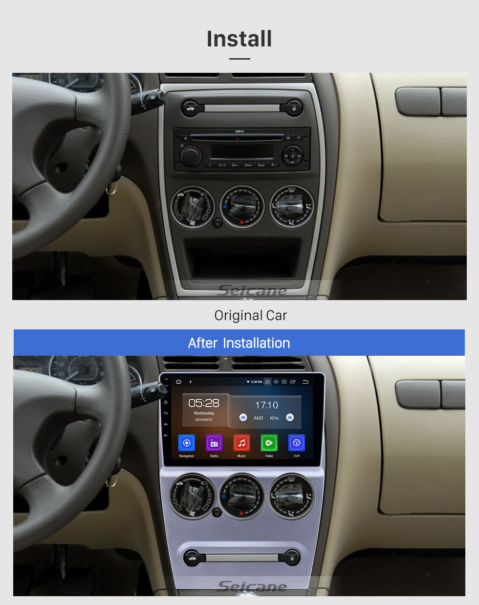 Seicane HD Touchscreen 2008-2013 Citroen Elysee Android 11.0 9 Zoll GPS Navigationsradio Bluetooth AUX USB Carplay Unterstützung DAB + Backup Kamera