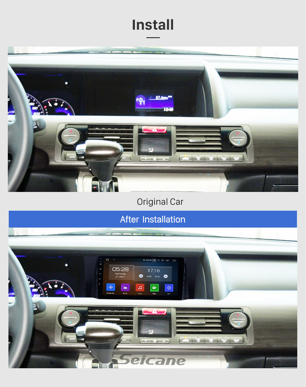 Seicane 2012-2015 Honda Elysion Android 11.0 9-Zoll-GPS-Navigationsradio Bluetooth HD Touchscreen Carplay-Unterstützung Rückfahrkamera TPMS
