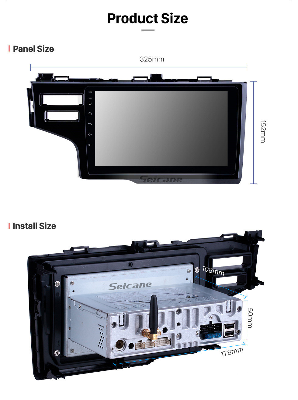 Seicane OEM 9 polegada Android 11.0 para 2013-2015 Honda Fit LHD Bluetooth HD Touchscreen Navegação GPS Rádio Carplay suporte TPMS TV Digital