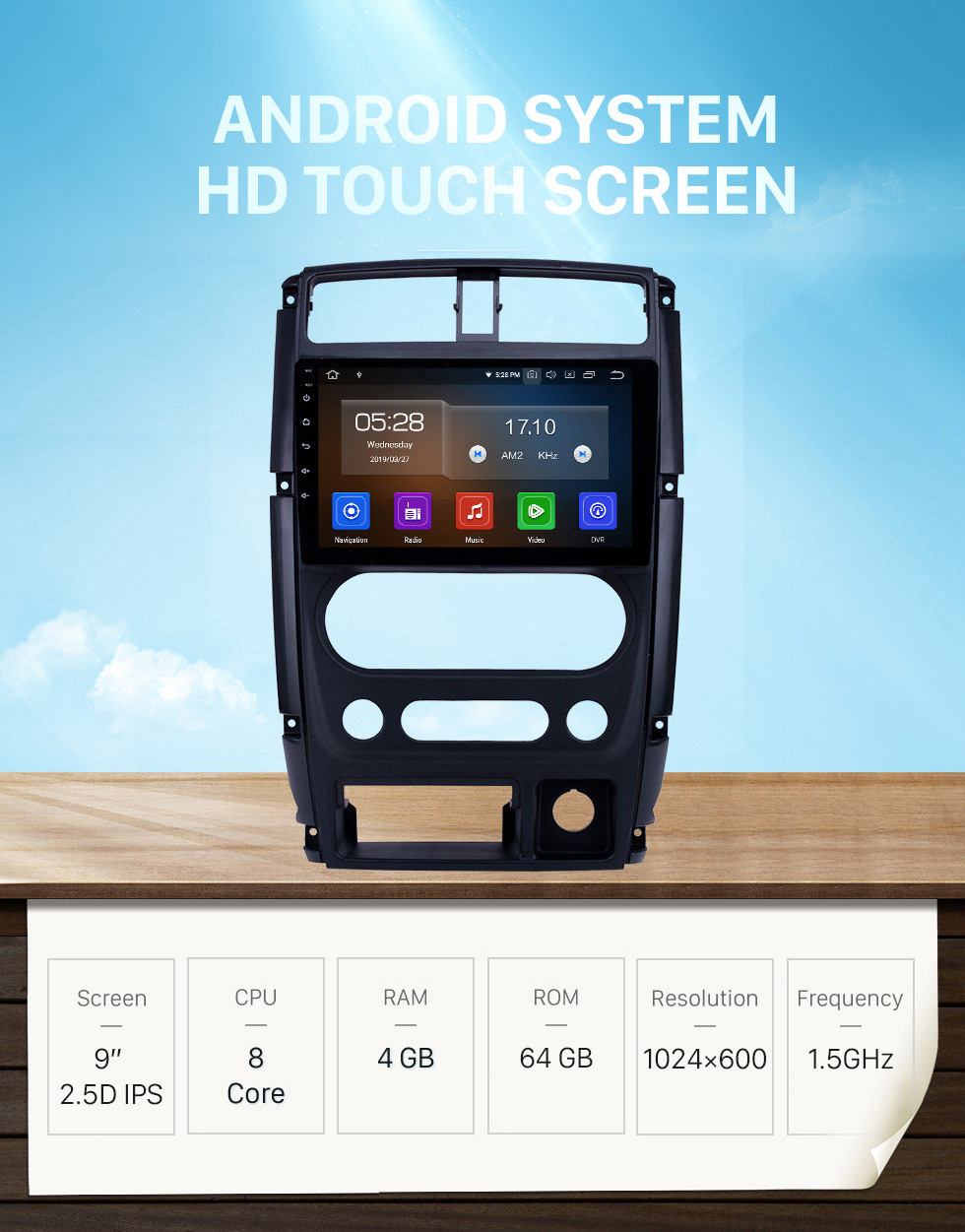 Seicane 2007-2012 Suzuki Jimny Android 12.0 9 pulgadas Navegación GPS Radio Bluetooth HD Pantalla táctil WIFI Carplay compatible con cámara de respaldo DAB +