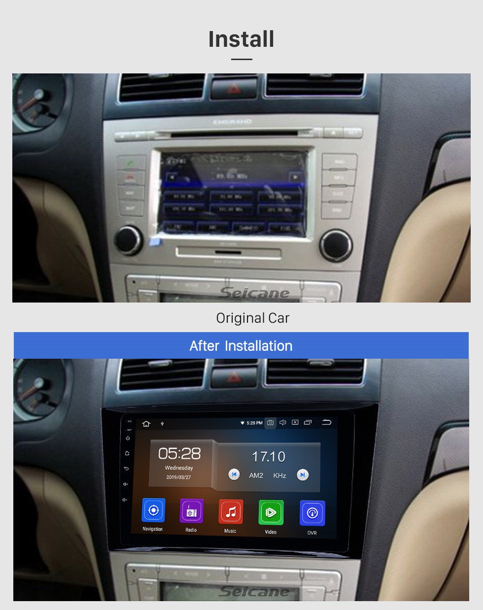 Seicane Android 11.0 9 Zoll GPS Navigationsradio für 2009-2015 Geely Emgrand EC8 mit HD Touchscreen Carplay Bluetooth Unterstützung Digital TV