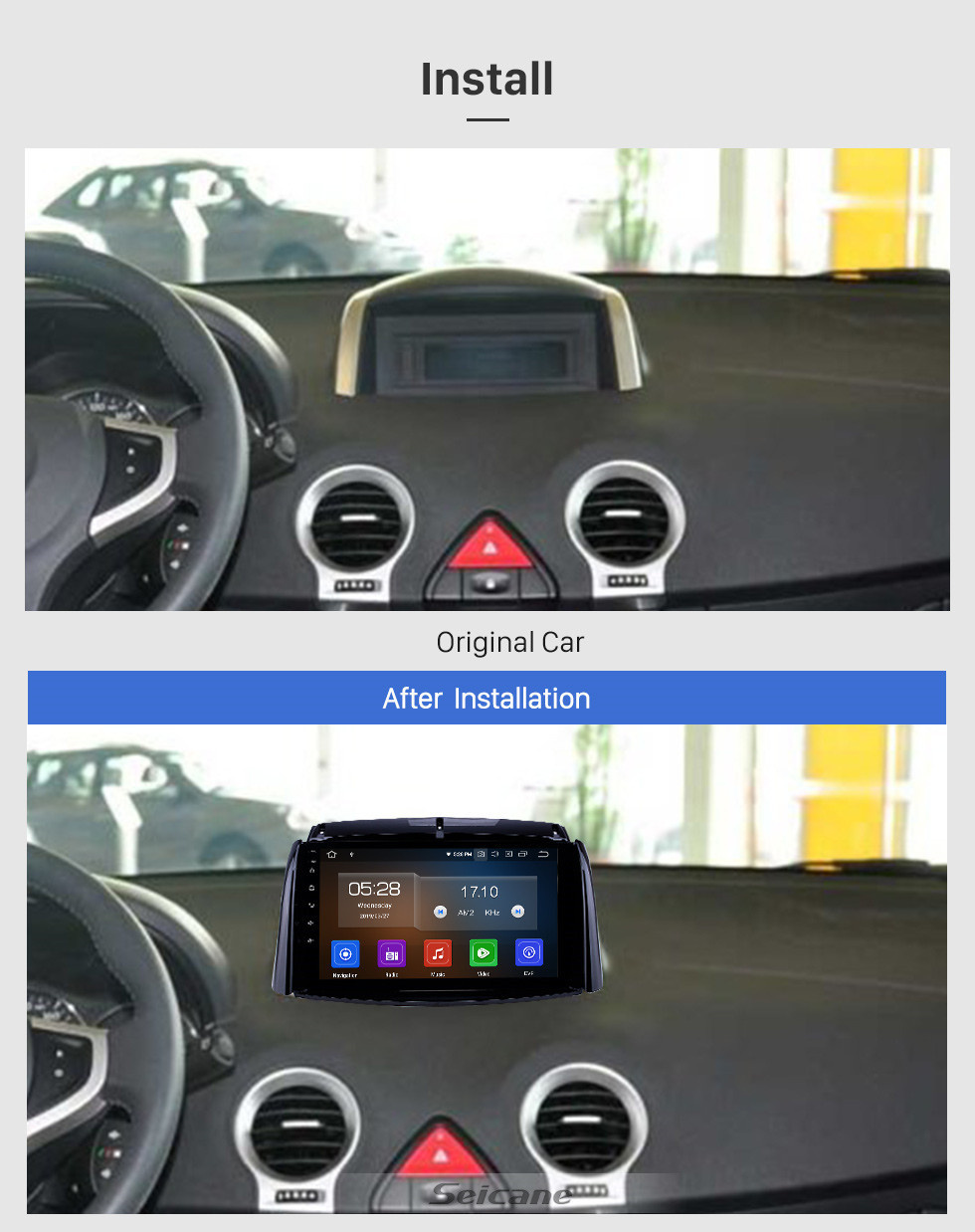 Seicane 2009-2016 Renault Koleos Android 11.0 Radio de navigation GPS 9 pouces Bluetooth Écran tactile Bluetooth HD WIFI Prise en charge de Carplay Télévision numérique