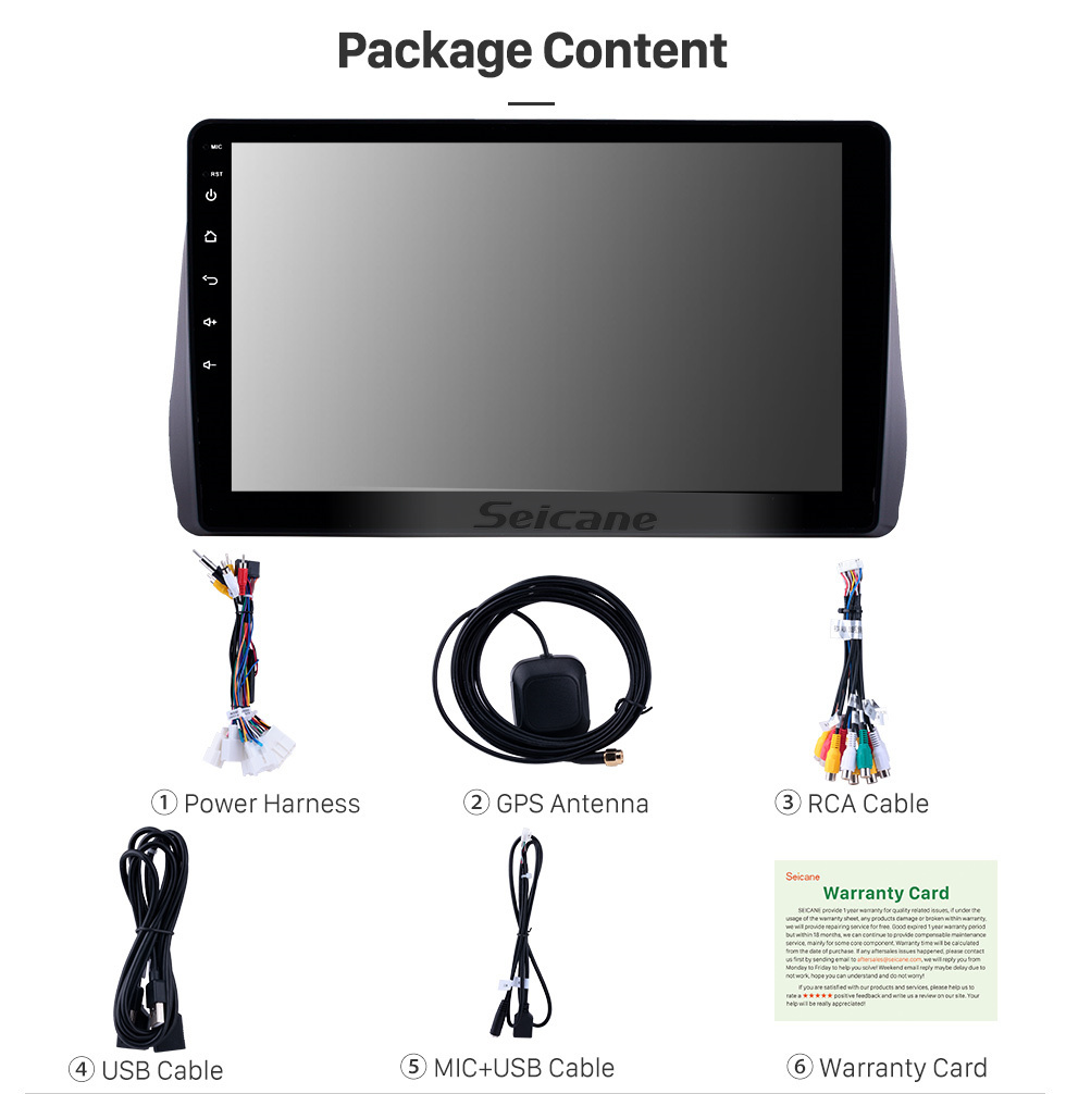 Seicane 10,1-дюймовый Android 11.0 Radio для 2009-2012 Toyota Wish Bluetooth HD с сенсорным экраном GPS-навигатор Carplay Поддержка USB TPMS DAB +