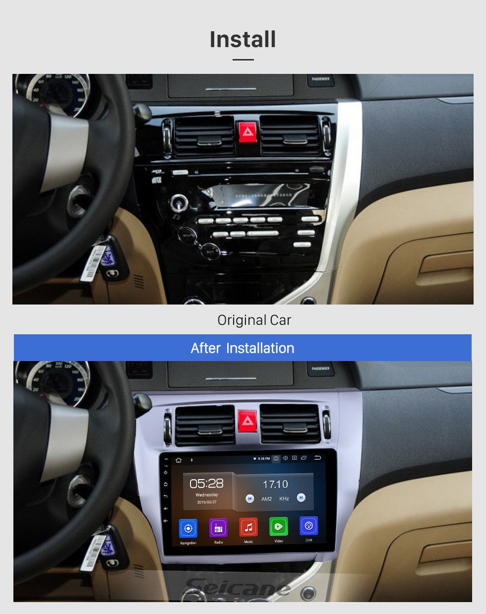 Seicane Android 11.0 9 pulgadas Radio de navegación GPS para 2013 2014 2015 Great Wall C30 con pantalla táctil de alta definición Carplay Bluetooth compatible con TV digital