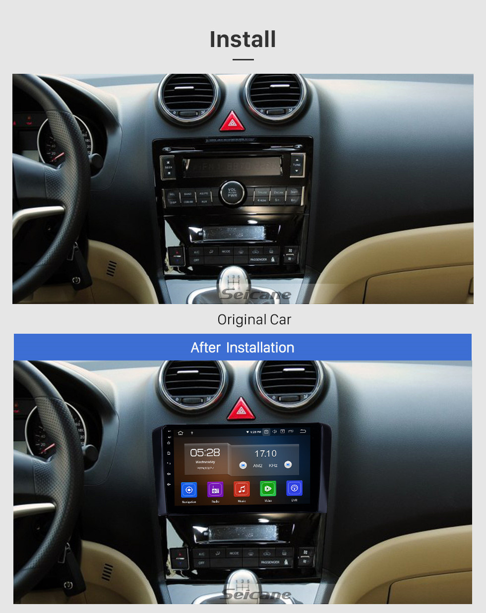 Seicane Android 11.0 9 pouces Radio de navigation GPS pour 2011-2016 Great Wall Haval H6 avec écran tactile HD Carplay Bluetooth WIFI AUX support TPMS Digital TV