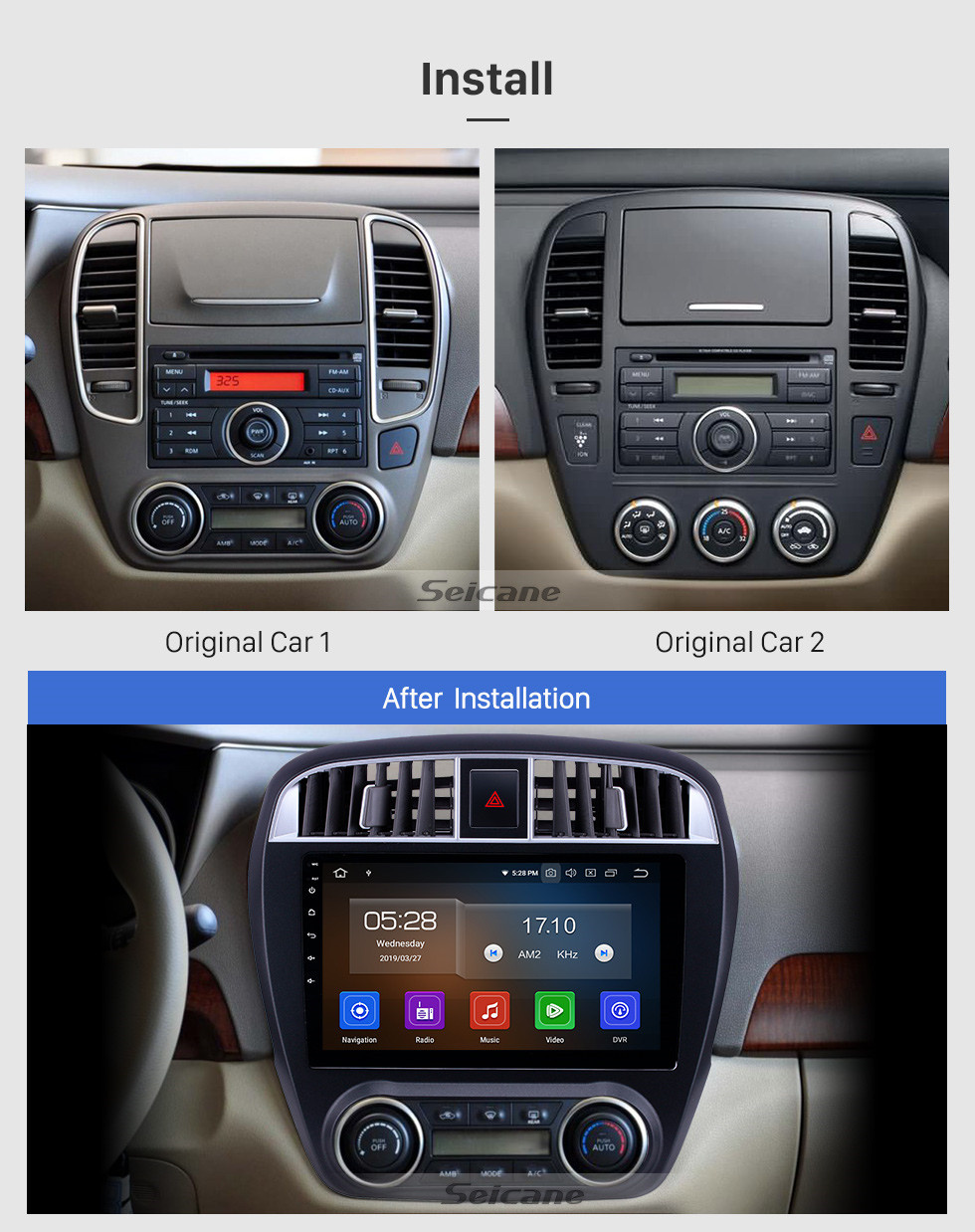 Seicane HD Touchscreen 2009 Nissan Sylphy Android 11.0 10.1 inch GPS Navigation Radio Bluetooth USB Carplay WIFI AUX support DAB+ Steering Wheel Control