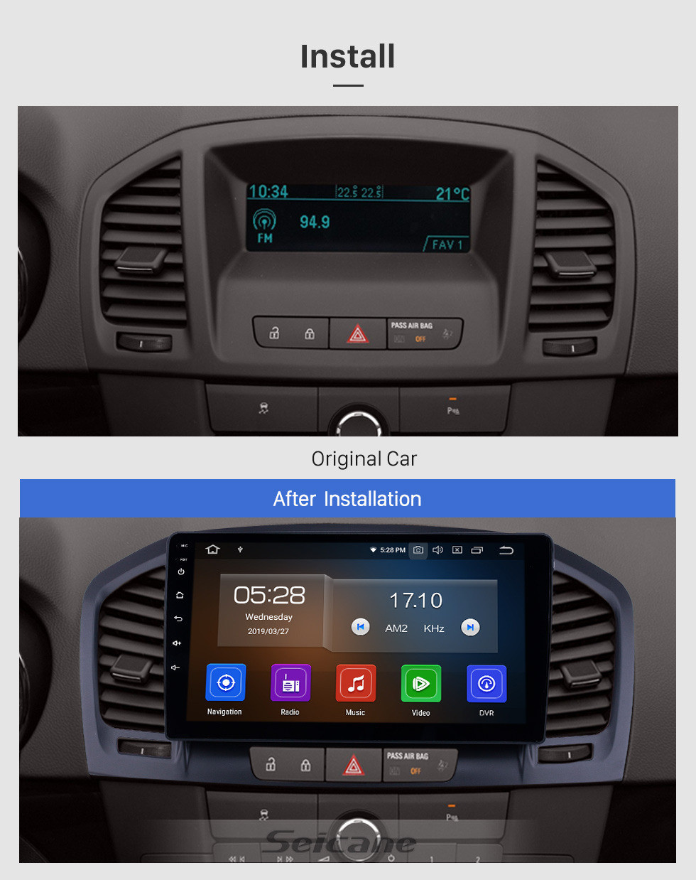 OEM 9 inch Android 13.0 Radio for Buick Regal Opel Insignia 2009 2010 2011  2012 2013 Bluetooth Wifi HD Touchscreen Music GPS Navigation Carplay support  DAB+ Rearview camera