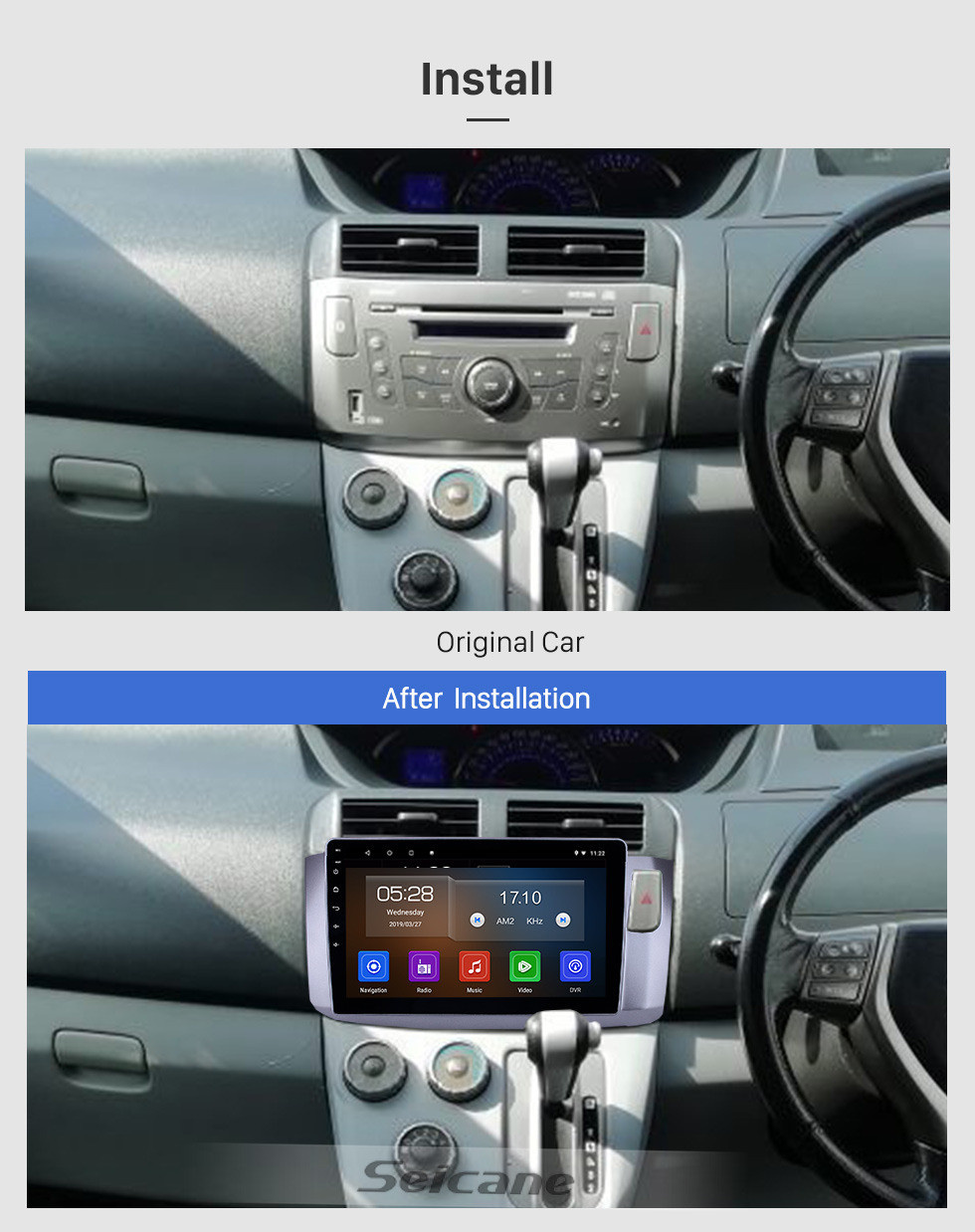 Seicane 10,1-дюймовый Android 11.0 радио для 2010 Perodua Alza Bluetooth HD с сенсорным экраном GPS-навигация WI-FI Carplay Поддержка USB TPMS DAB + OBD2 Цифровое ТВ