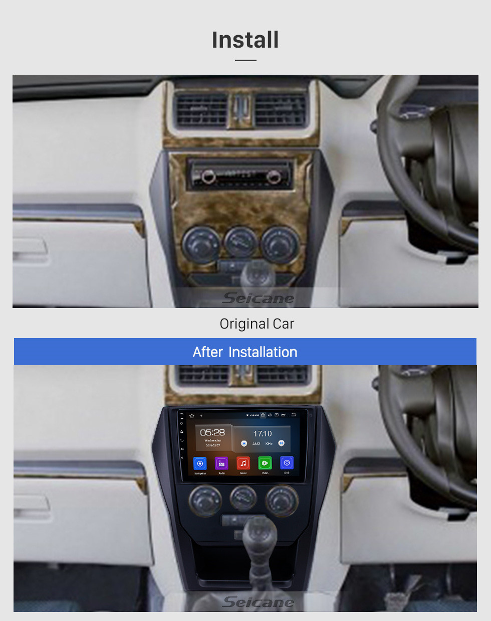 Seicane Android 11.0 9-дюймовый GPS-навигатор для 2015 Mahindra Scorpio Руководство A / C с HD сенсорным экраном Carplay Bluetooth WIFI USB AUX с поддержкой TPMS OBD2