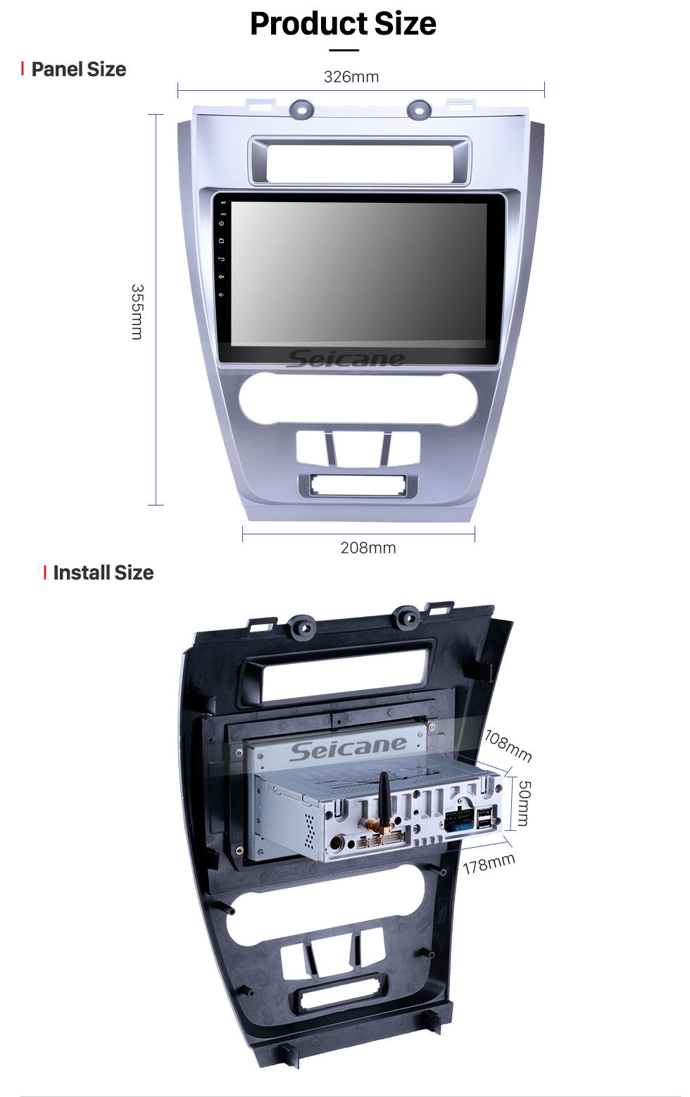 Seicane 10,1 Zoll Android 11.0 Radio für 2009-2012 Ford Mondeo / Fusion Bluetooth Touchscreen GPS-Navigation Carplay USB-Unterstützung TPMS Lenkradsteuerung