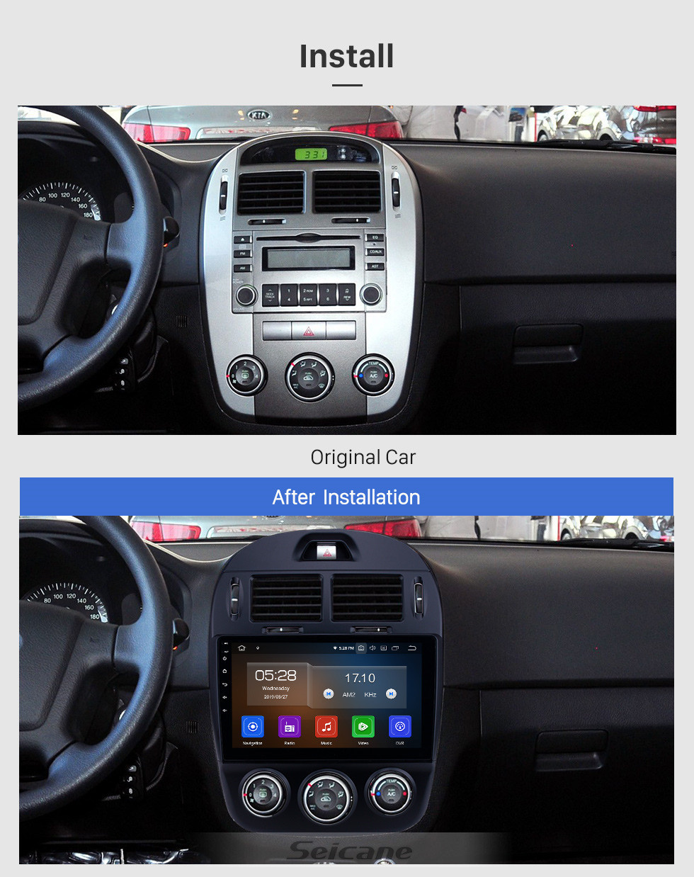Seicane 10,1 zoll Android 11.0 Radio für 2017-2019 Kia Cerato Manuelle A / C Bluetooth Wifi HD Touchscreen GPS Navigation Carplay USB unterstützung Digital TV TPMS