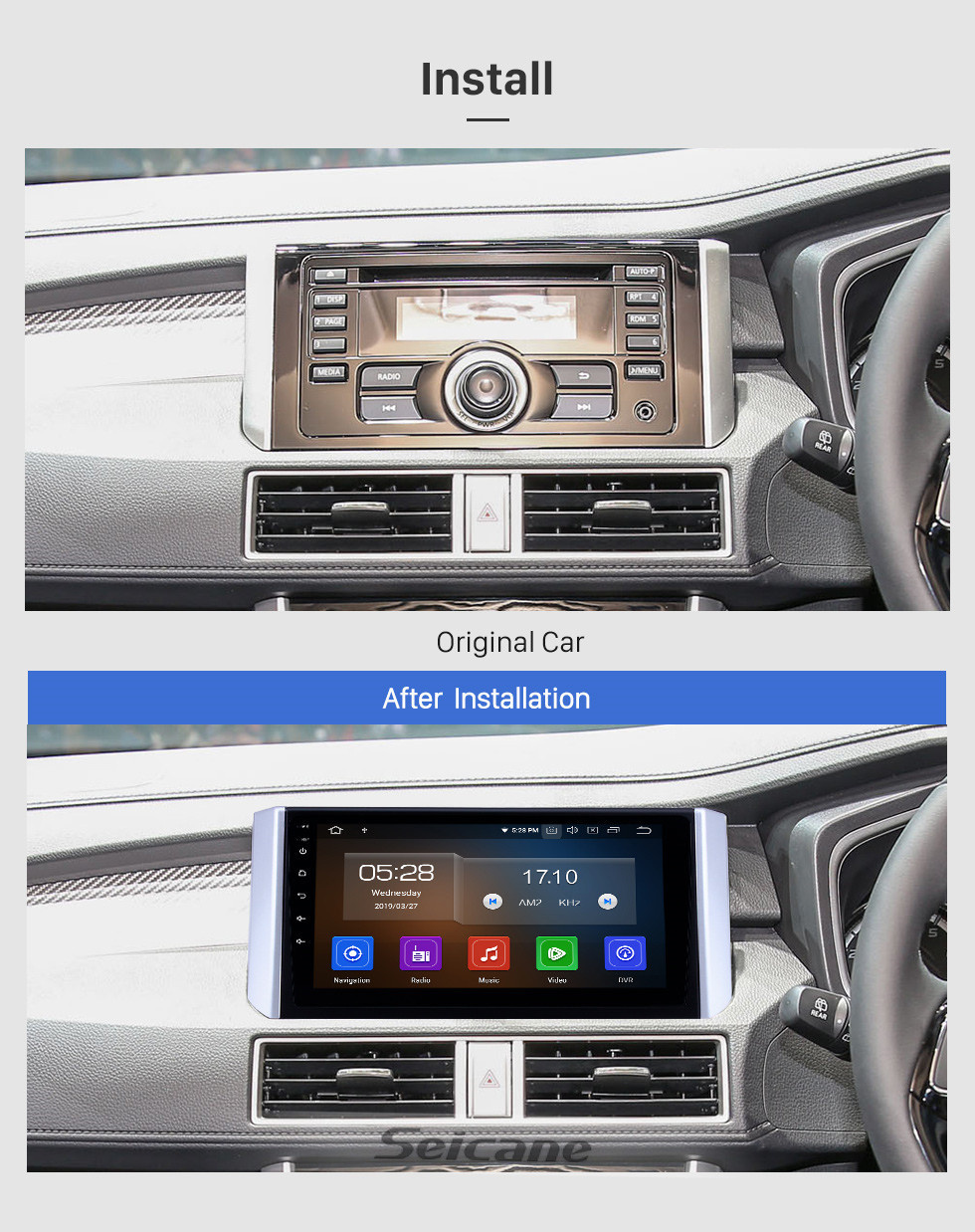 Seicane 9-дюймовый Android 11.0 Radio для 2017-2018 Mitsubishi Xpander с GPS-навигатором HD с сенсорным экраном Bluetooth Carplay Поддержка аудиосистемы Камера заднего вида DAB +