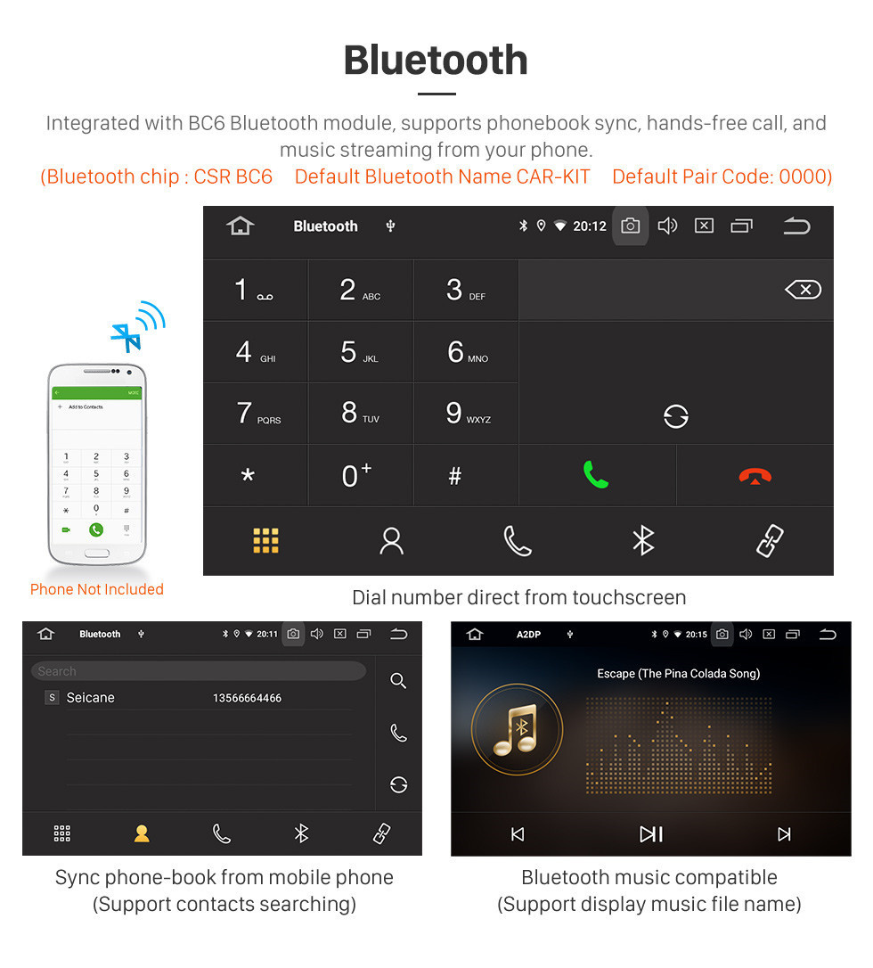 Seicane 2019 Suzuki JIMNY Touchscreen Android 12.0 9 polegada Navegação GPS Rádio Bluetooth Multimedia Player Carplay Música suporte AUX Digital TV 1080 P