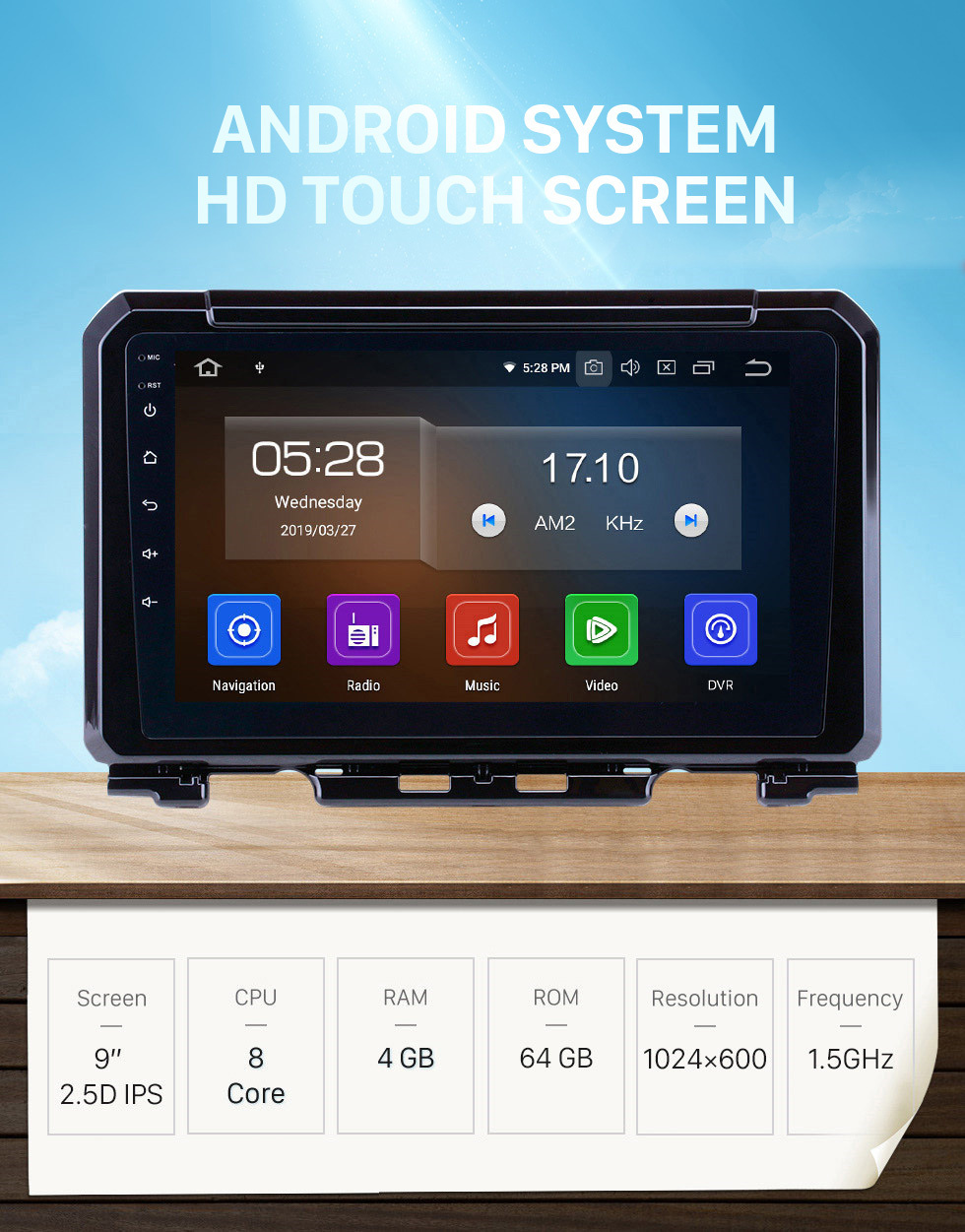 Seicane 2019 Suzuki JIMNY Pantalla táctil Android 12.0 9 pulgadas Navegación GPS Radio Bluetooth Reproductor multimedia Carplay Música AUX soporte TV digital 1080P