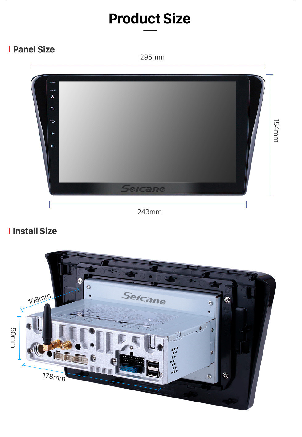 Seicane HD сенсорный экран 10,1-дюймовый Android 11.0 GPS-навигация Радио для 2014 Peugeot 408 с Bluetooth Wi-Fi Поддержка USB Carplay DVR DAB + Управление рулевого колеса