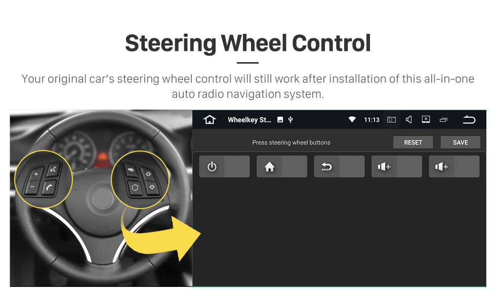 Seicane Android 11.0 9 дюймов 2011-2015 Mercedes-Benz SMART GPS-навигация Стерео с WIFI Bluetooth USB AUX Поддержка Carplay TPMS SWC DVD-плеер Управление на руле