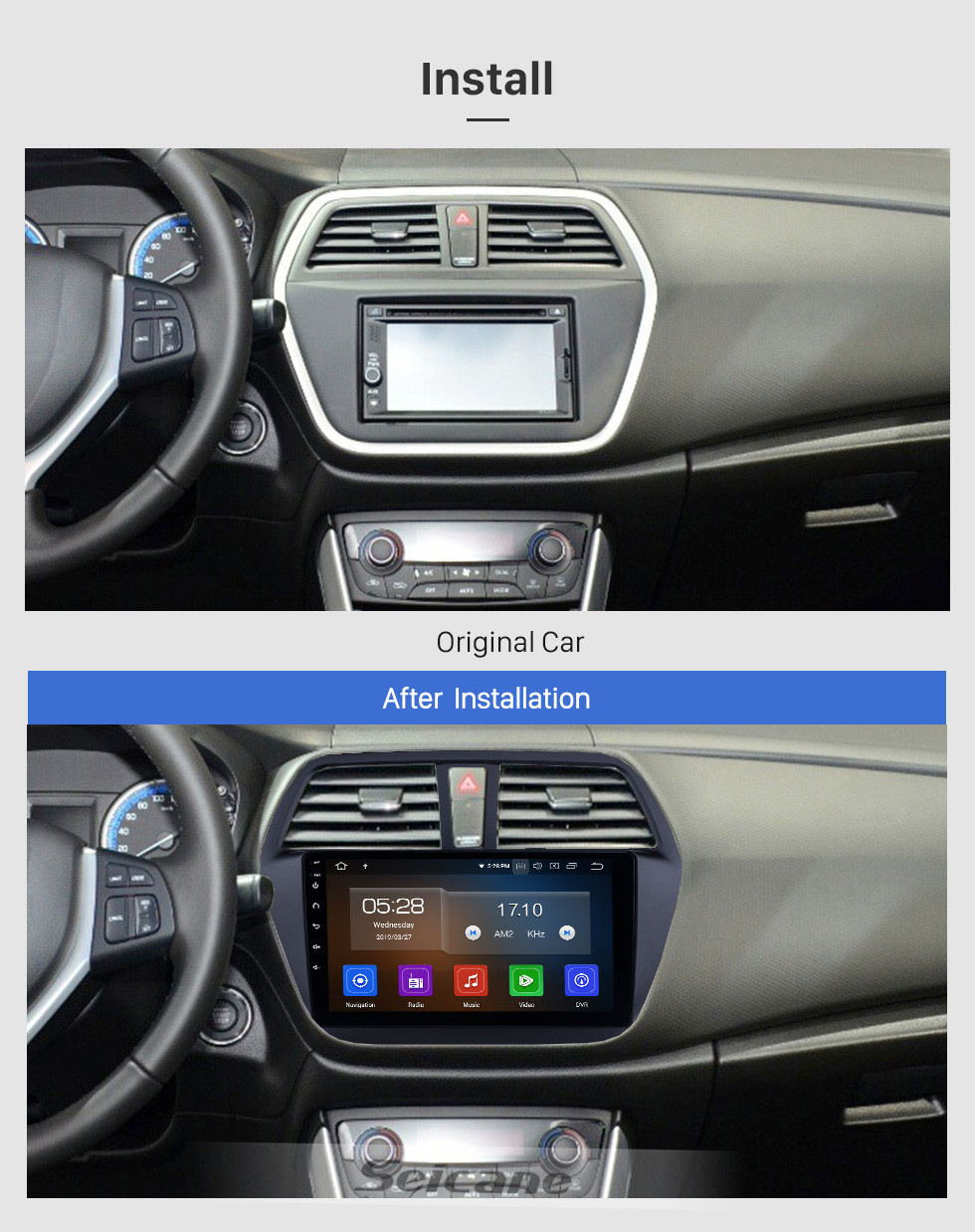 Seicane Сенсорный экран HD 2013-2016 Suzuki SX4 S-Cross Android 11.0 9-дюймовый GPS-навигация Радио Bluetooth USB Carplay WIFI AUX с поддержкой DAB + Управление рулевого колеса