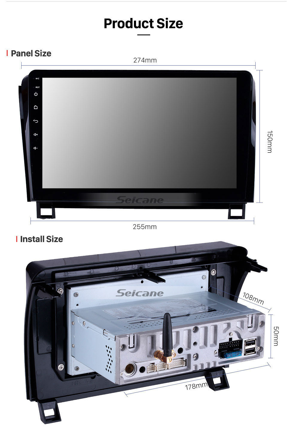 Seicane OEM 10,1-дюймовый Android 11.0 для 2006-2014 Toyota Sequoia Radio GPS навигационная система с сенсорным экраном HD с Bluetooth WiFi Поддержка Carplay Резервная камера