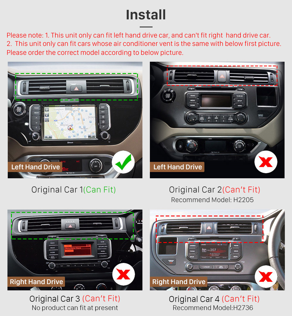 Seicane OEM 9 pulgadas Android 11.0 Radio para 2012-2015 Kia Rio LHD Bluetooth WIFI HD Pantalla táctil Música Navegación GPS Soporte de Carplay USB TV digital TPMS