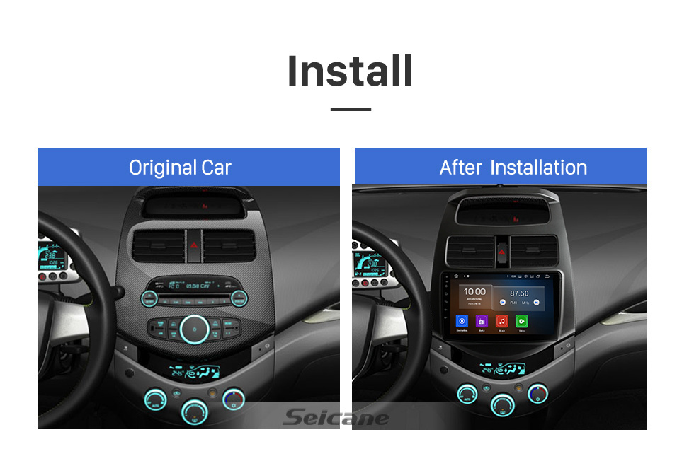chevy Chevrolet DAEWOO Spark Beat Matiz Bluetooth Radio Android 12.0 GPS Navigation Head unit with HD Touchscreen Mirror Link FM WIFI USB support Camera Carplay SWC DVR