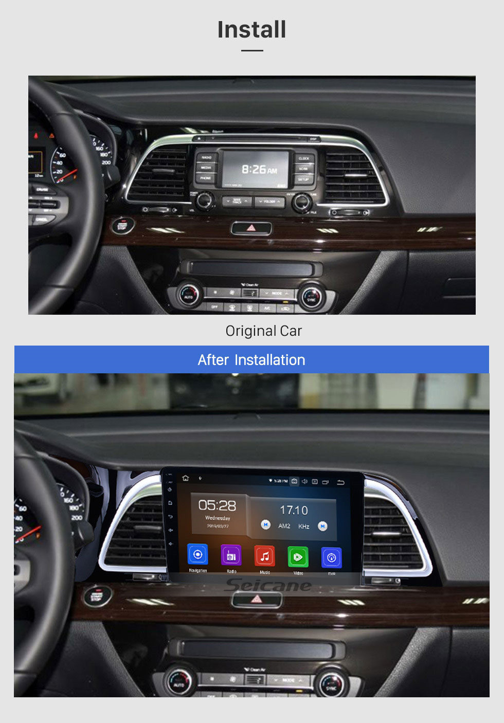 Seicane 9 polegadas Android 11.0 2014 2015-2018 Kia k4 Cachet Radio sistema de navegação GPS com HD touchscreen Bluetooth Steering Wheel Control Digital TV Espelho de link de segurança Câmara TPMS RDS AUX