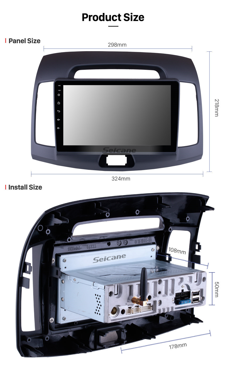 Seicane Android 11.0 2007-2011 HYUNDAI ELANTRA Замена радио GPS системы навигации Сенсорный экран Bluetooth MP3 Зеркальная связь OBD2 3G WiFi CD DVD-плеер Управление рулевого колеса