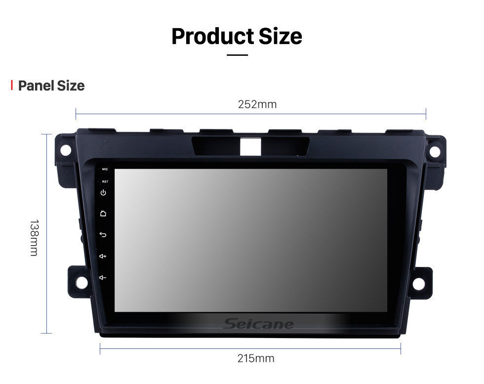 Seicane 2007–2014 Mazda CX-7 9 Zoll Android 13.0 GPS-Navigationssystem unterstützt DVD-Player Mirror Link Multi-Touchscreen OBD DVR Bluetooth Rückfahrkamera TV USB 4G WIFI