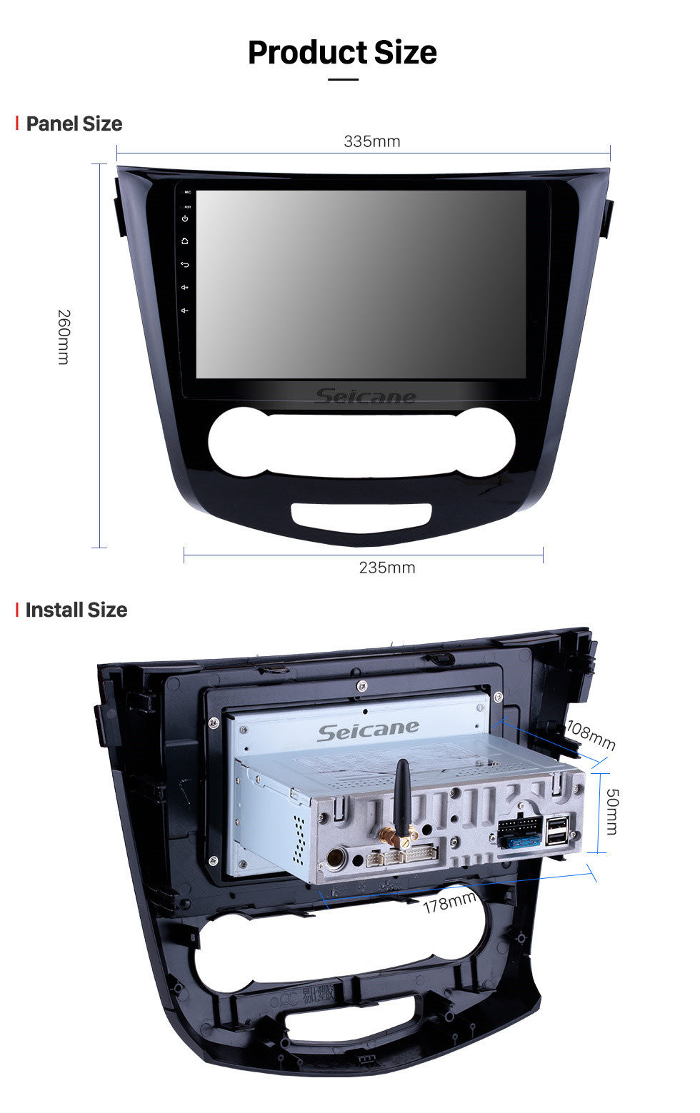 Seicane Android 12.0 2014 2015 2016 Nissan Qashqai 10.1 polegada HD Touchscreen GPS Sistema de Navegação por Rádio Unidade Principal Bluetooth Suporte de Música ODB2 DVR TPMS Controle de Volante 4G