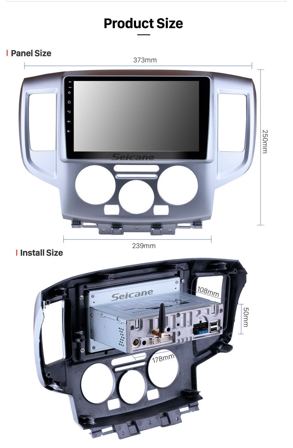 Seicane 9 Zoll 2009-2016 Nissan NV200 Android 11.0 HD Touchscreen GPS Navigationssystem Radio Unterstützung Bluetooth Musik Lenkradsteuerung 3G / 4G WiFi USB OBD2 DVR