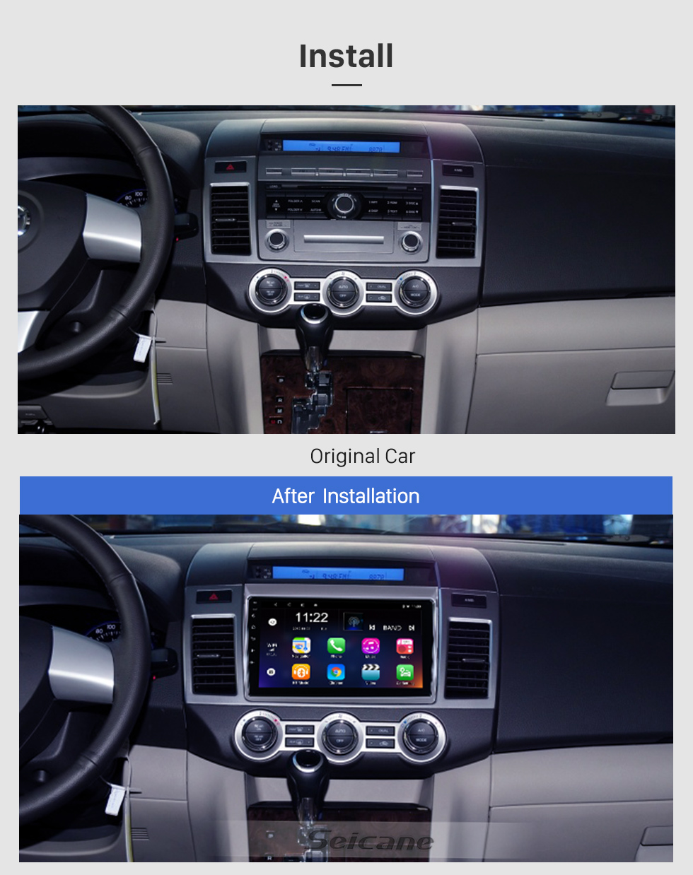 Seicane Für 2011 Mazda 8 Radio 9 Zoll Android 10.0 HD Touchscreen GPS-Navigationssystem mit WIFI Bluetooth-Unterstützung Carplay TPMS