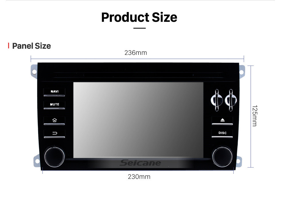 Seicane 7 pouces Android 12.0 HD écran tactile 2003-2011 Porsche Cayenne Radio de navigation GPS avec WiFi Bluetooth Carplay Mirror Link Support OBD2 Caméra de recul DVR 1080P