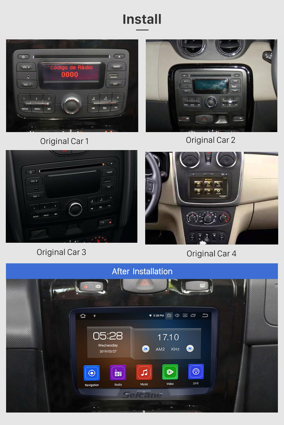 Seicane Android 11.0 OEM In-Dash Radio Ersatz MP5 Player für Renault Duster Eingebaute GPS POP DVD Bluetooth Unterstützung HD TV DVR Backup Kamera
