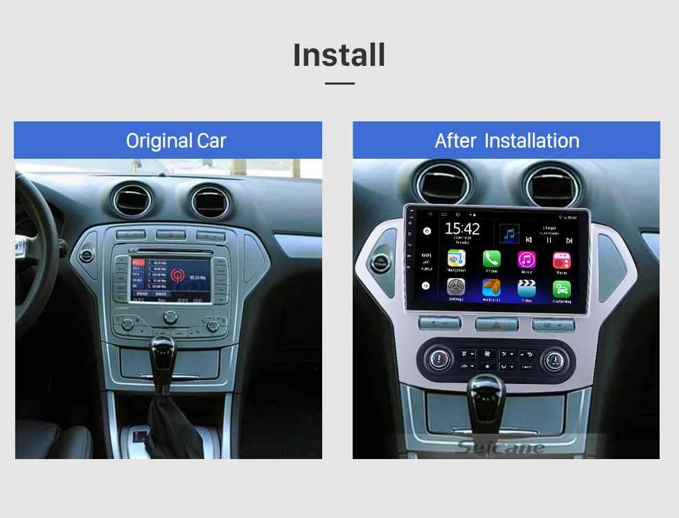 Android  HD Touchscreen  inch for 2007 2008 2009 2010 Ford Mondeo  Auto A/C Radio GPS Navigation System with Bluetooth support Carplay