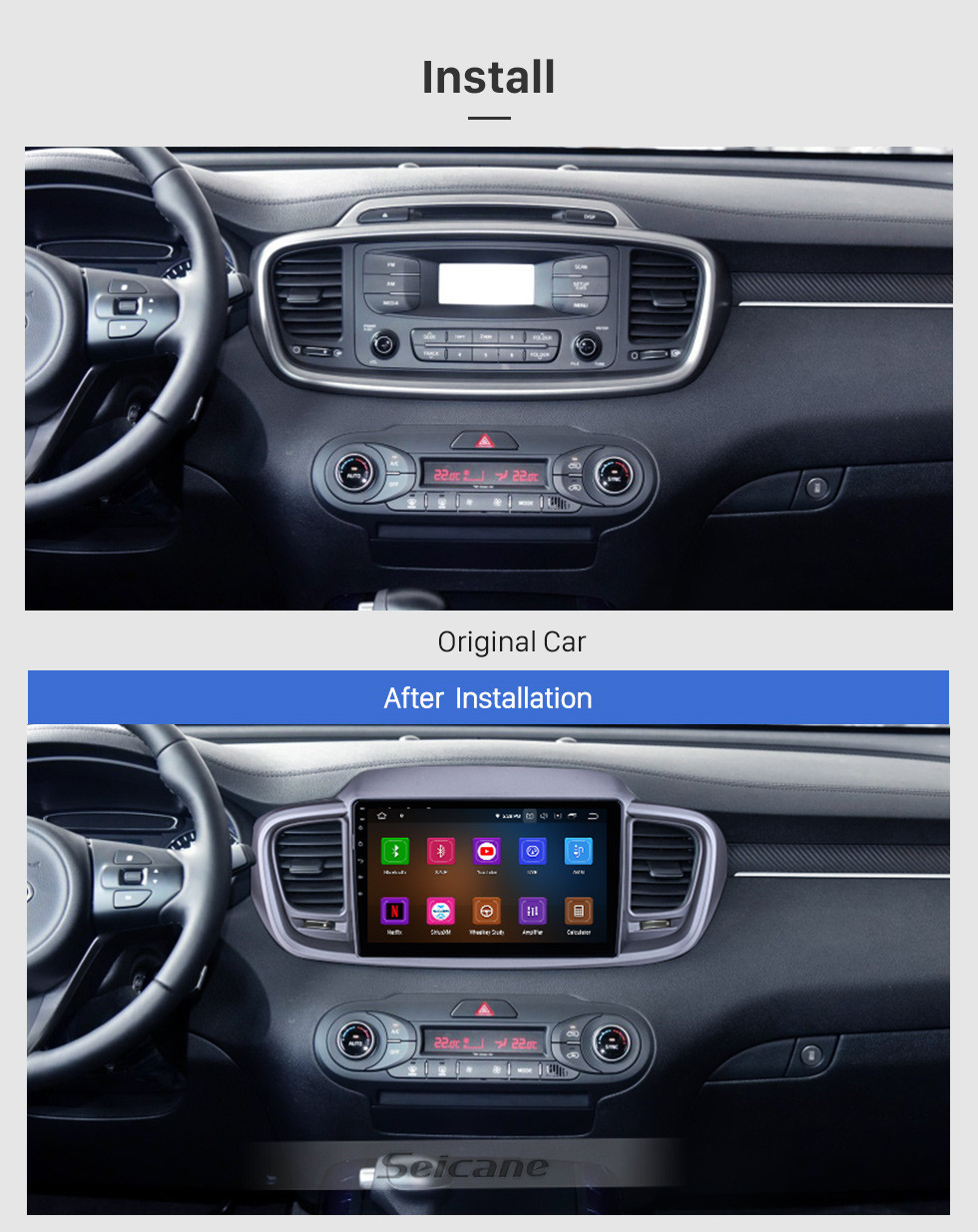 Seicane Android 11.0 Para 2015 Kia Sorento RHD Rádio 10.1 polegada Sistema de Navegação GPS Bluetooth HD Touchscreen Carplay suporte SWC