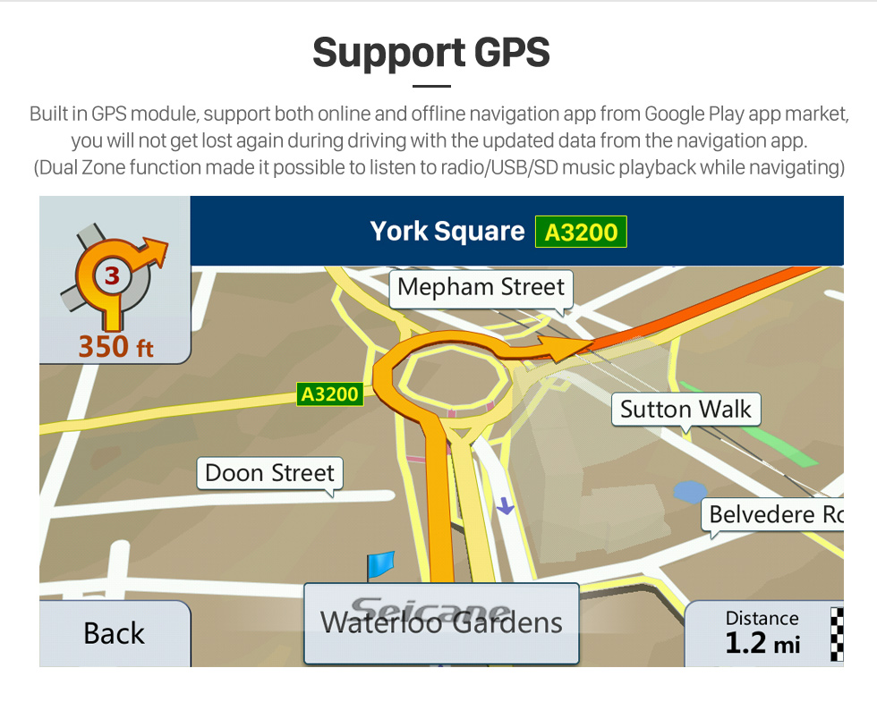 Seicane 9-дюймовый Android 10.0 Радио для 2015-2019 Opel Corsa / 2013-2016 Opel Adam Bluetooth Wifi HD Сенсорный экран GPS-навигация Carplay Поддержка USB TPMS