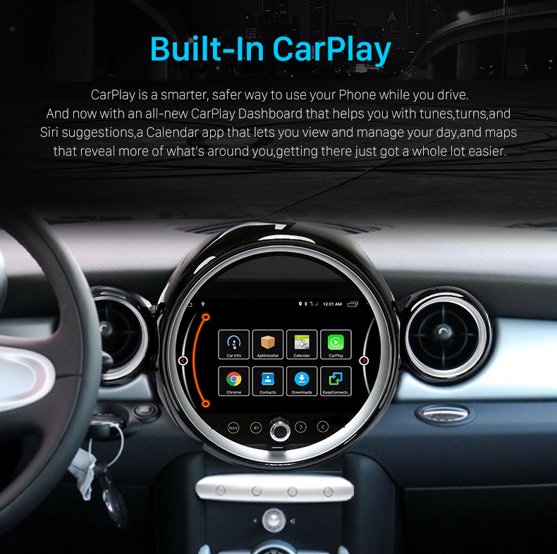Seicane Bluetooth Touchscreen para 2007-2010 BMW MINI Cooper R56 R55 R57 R58 R60 R61 Rádio Sistema de Navegação GPS com Carplay DSP 4G Suporte Câmera de Visão Traseira DVR