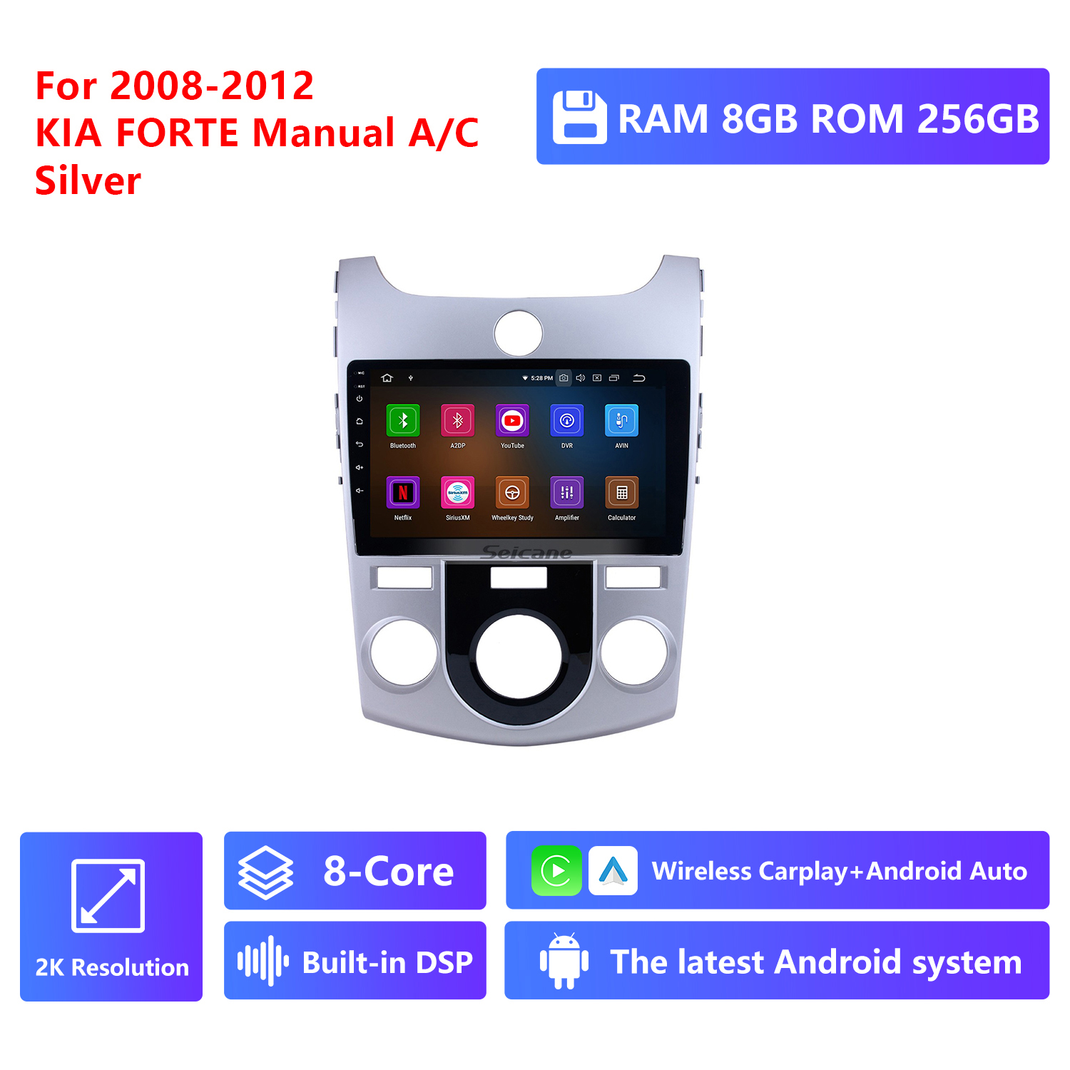 RAM 8G,ROM 256G 2K Resolution,Silver